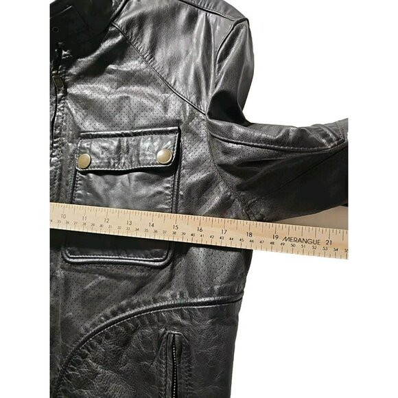 Belstaff Leather Jacket Men LG RARE Italy Racer Biker Motorcycle Pilot Top Gun - Picture 8 of 16